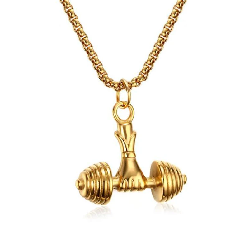 Men Gold Color Titanium Stainless Steel Go Fit Dumbbell Gym Fitness