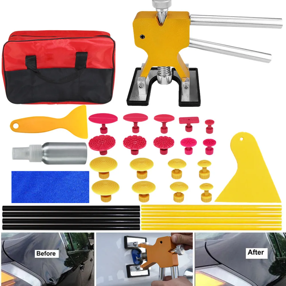 Автоматический безболезненный вмятин ремонтные наборы золотой вмятин Lifter Dent Repair Tool Kit Pops a Dent puller Kit для автомобиля град ущерб удалить
