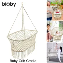 Белый Хлопковый детский гамак для сада, детские кроватки, хлопковый тканый канат, качели, патио, кресло, постельное белье, уход за ребенком, 90*87*57 см