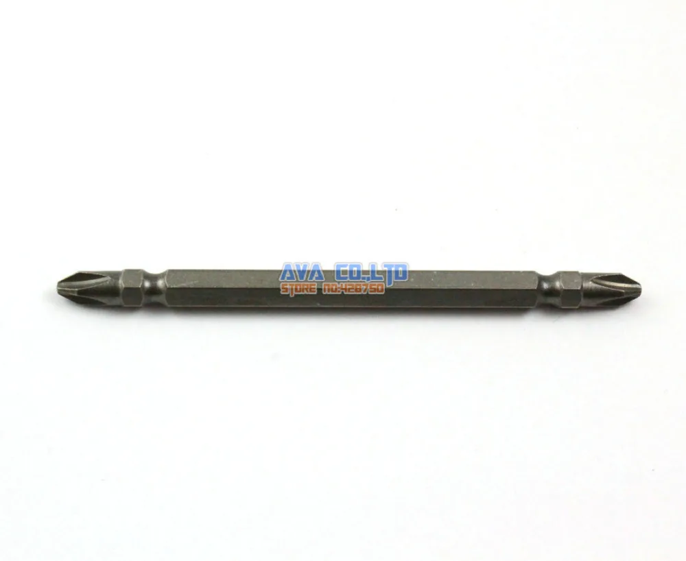 

5 Pieces Phillips Double Ended Magnetic Screwdriver Bit S2 Steel 1/4" Hex Shank 100mm Long 6mm Diameter PH2 Head