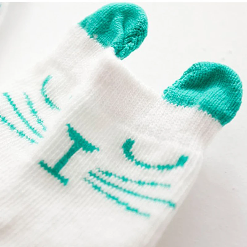Детские носки унисекс тапочки; милые детские носки из хлопка с нарисованными милыми котиками мягкие антискользящие гольфы гетры тапочки для детей Зимние носки T0176
