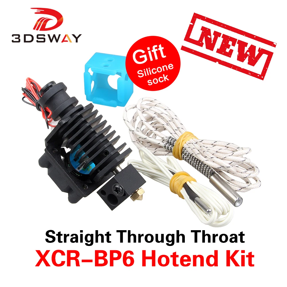 3DSWAY 3D Printer Parts XCR-BP6 Upgraded E3D V6 J-head Hotend Kit 0.4mm/1.75mm Nozzle Heat Break Throat Bowden Extruder Hot end upgrade hotend kit for ender 3 s1 pro cr 10 smart bimetal heat break throat 24v 40w 50w extruder kit j head 1 75mm 3d parts