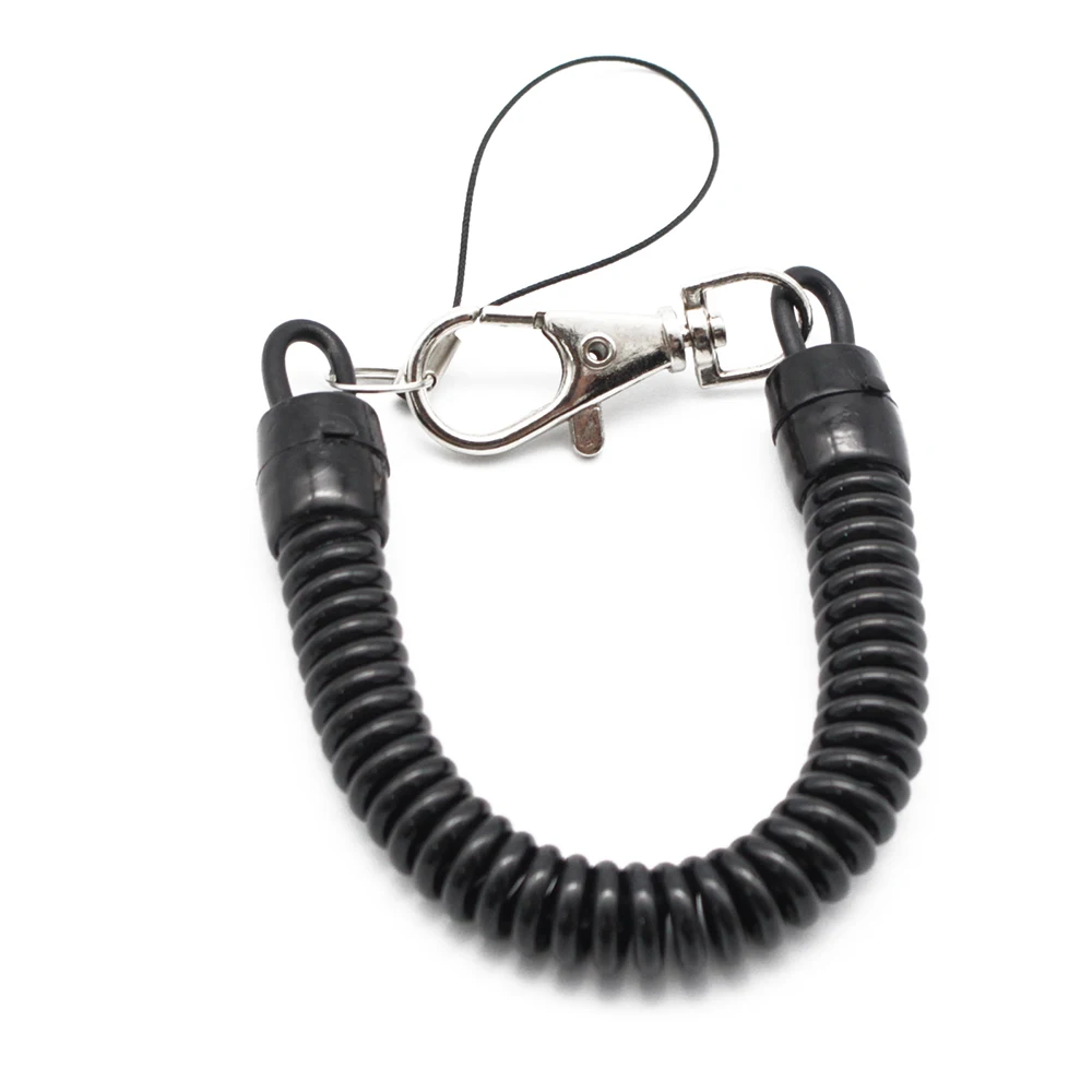 OPPOHERE Plastic Black Retractable Spring Coil Spiral Stretch Chain