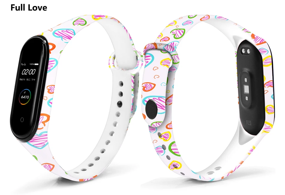 BOORUI Mi band 4 ремешок для xiaomi mi band 4 аксессуары pulsera inteligente силиконовый пояс с цветами Замена для m4 band