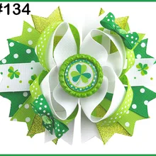 Новейший 320 шт Модный День Святого Патрика банты для волос фестиваль девушка бутик женский бант для волос заколки для волос