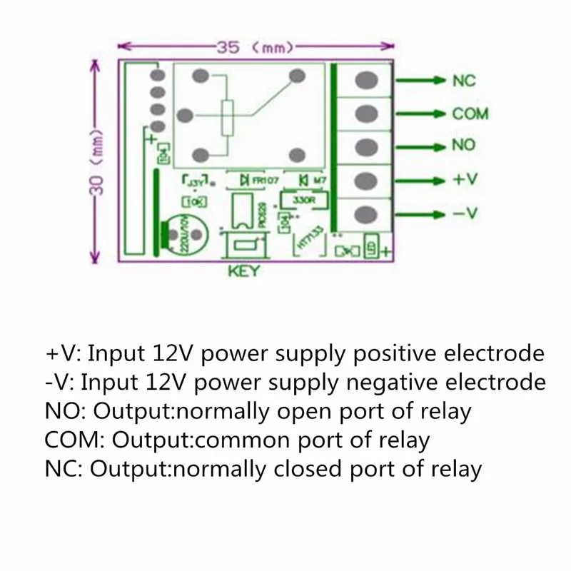 DC 12V 10A реле задержки времени 433mhz 315mhz RF умный беспроводной пульт дистанционного управления приемник 1 способ самоблокирующееся реле MCU декодирование