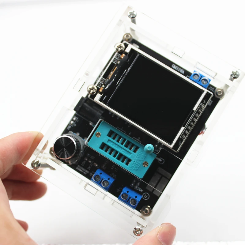 Najtaniej GM328 wielofunkcyjny tester próbnik elektroniczny zestaw DIY diody pojemnościowy miernik napięcia PWM kwadratowy Generator sygnału fali + DIY akrylowa skrzynka