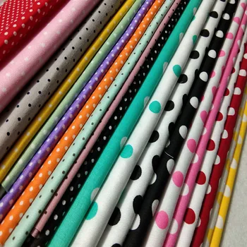 

Speical! 20 Colors Polka Dot Printed 24x25cm solid 100% cotton fabric patchwork fabric Bundle DIY sewing Fabric Samplings