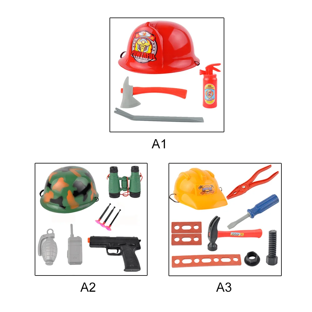 

Children Funny Role-playing Toy Simulation Fire Suit Hat Firefighters Engineering Parent-child Toy With Helmet Occupations Toys