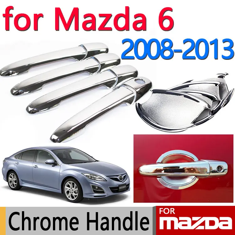 for Mazda 6 2008-2013 Accessories Chrome Door Handle Atenza 2009 2010 2011 2012 Sedan Wagon Cover Car Sticker Car Styling for Mazda 6 2008-2013 Accessories Chrome Door Handle Atenza 2009 2010 2011 2012 Sedan Wagon Cover Car Sticker Car Styling