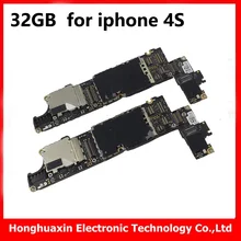 32GB for iphone 4s original motherboard unlocked mainboard with chips free iCloud IOS system board good working logic board