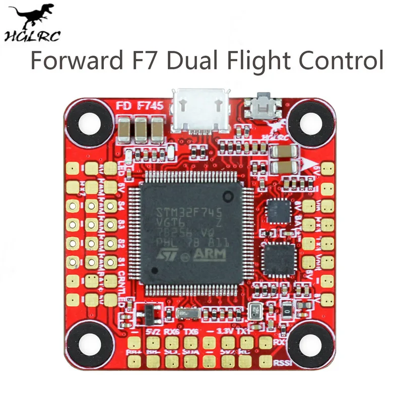 

HGRLC Forward F7 OmnibusF7 V2 Dual Gyro 3-6S Flight Controller STM32F745 OSD 8V/1.5A 5V/3A BEC 10.2G 30.5x30.5mm For RC Drone