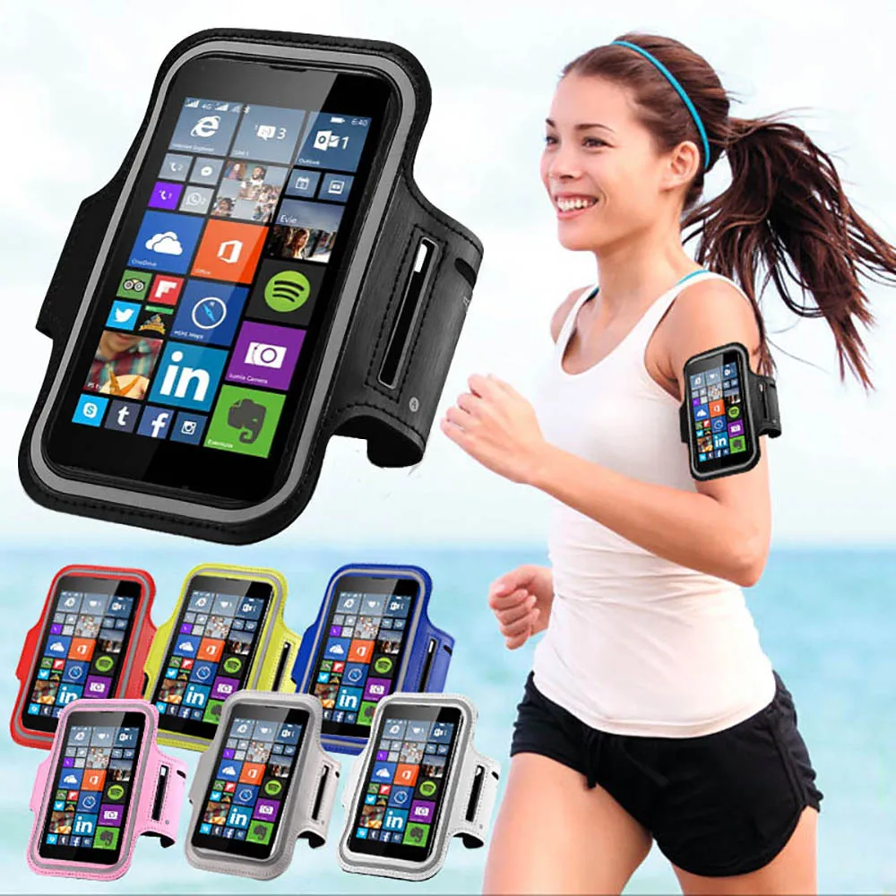 

Running Sports Gym Exercise Arm band Case For Xiaomi Mi 4/Mi 5/Nokia Lumia 640/625/535 Waterproof Jogging Tune Belt Phone Cover