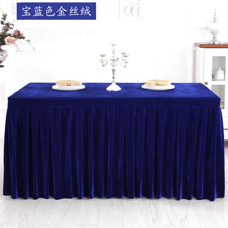 Flannel Rectangular Wedding Tablecloth Table Skirting Soft Velvet