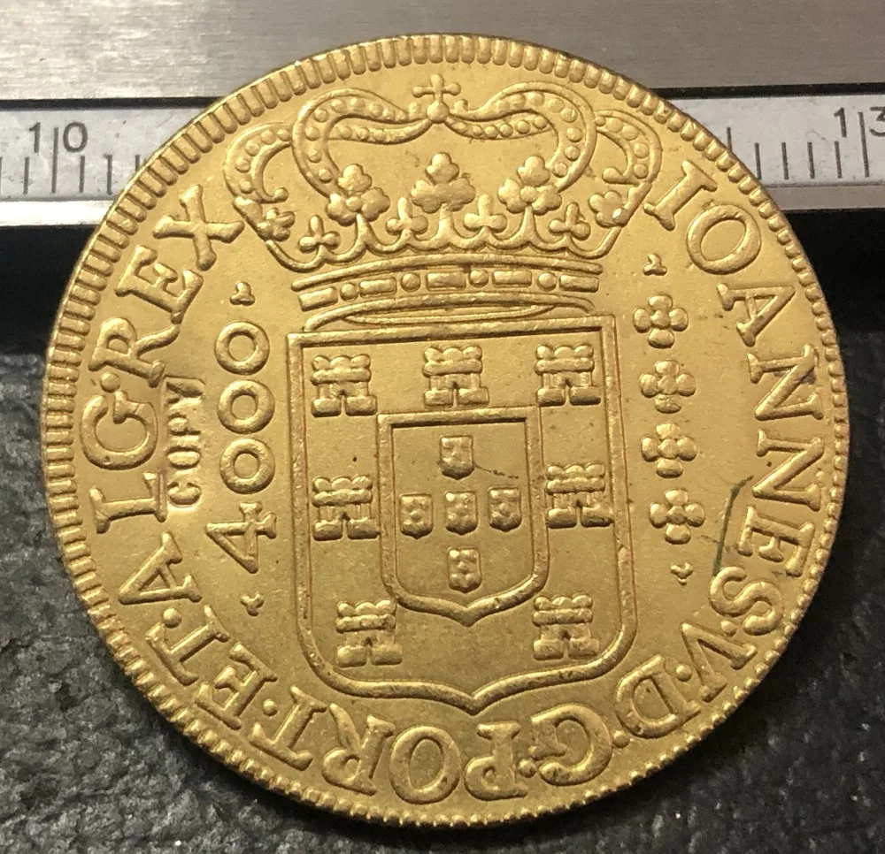 1717 Brazil 4000 Reis -Joao V 22K Gold Copy Coin | Дом и сад