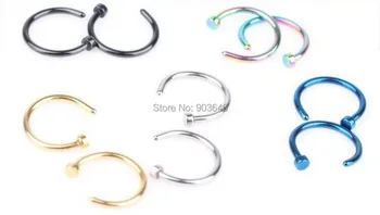 

100pcs/lot Free Shipping Surgical Steel Punk Open Hoop Nose Ring Earring Body Piercing