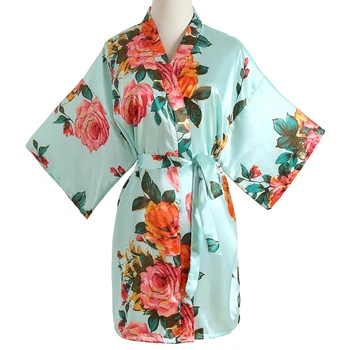 

Elegant Women Flower Robes Home Wear Bride Wedding Robe Gown Classic Female Kimono Bathrobe Dressing Gowns Sleepwear Nightwear