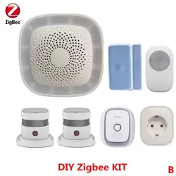 DIY Zigbee сигнала Wi-Fi охранной сигнализации автоматизации Управление сигнализации Системы с дыма и Мощность разъем