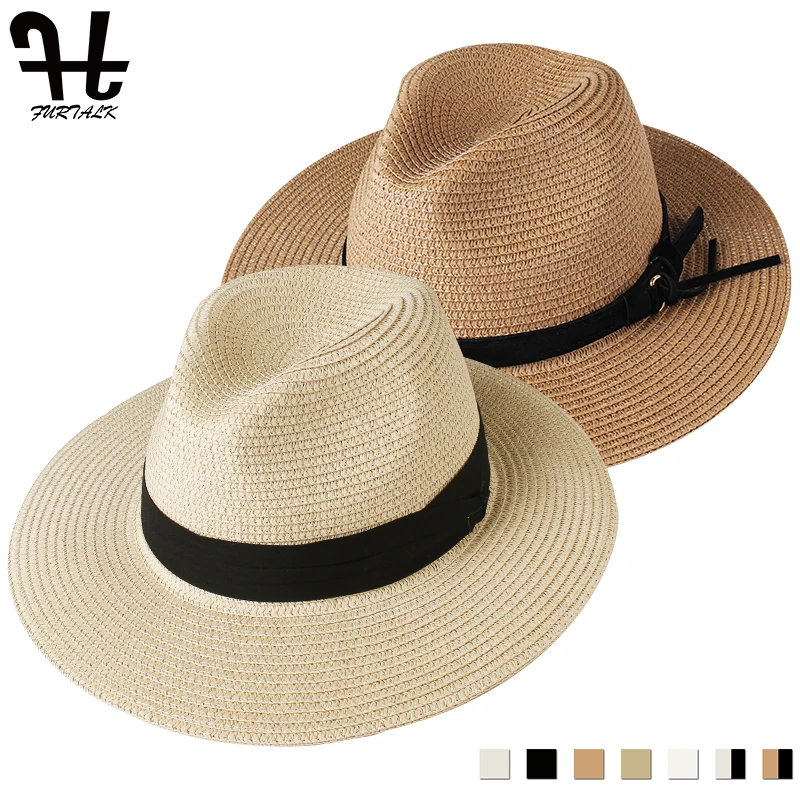 Furtalk パナマハット夏の太陽の帽子男ビーチわら帽子男性のための Uv 保護キャップ帽子ファム Sun Hat Straw Hatsummer Sun Hat Aliexpress