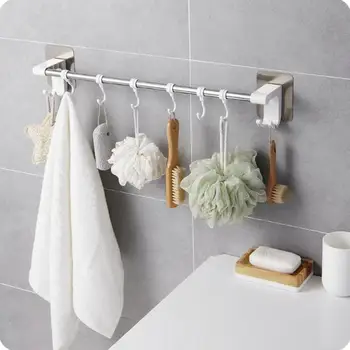 

Bathroom Organizer Towel Eack Kitchen Accesoires Storage Hook Strong Adhesive Wall Hanging Towel Holder