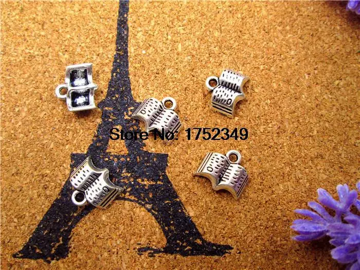 

120pcs Opened Book charms Pendants 10 x 10mm tibetan silver tone once upon a time