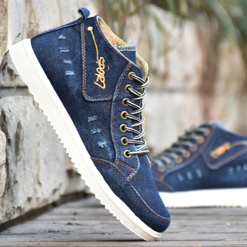 جودة عالية أعلى حذاء قماش للرجال جديد 2019 تنفس عارضة الدنيم الأحذية رجل سكيت حذاء المطاط الوحيد zapatos hombres