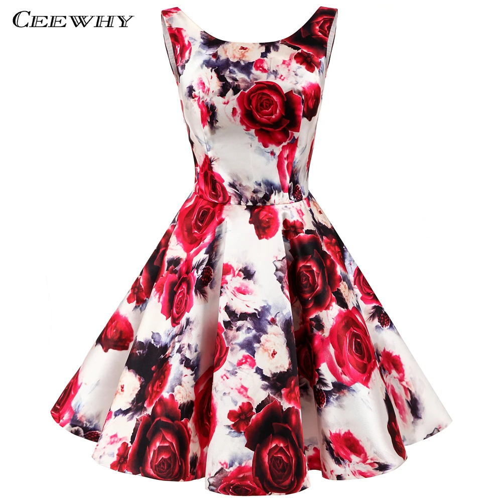 CEEWHY Floral Printed Dress Special Occasion Formal Gown Plus Size