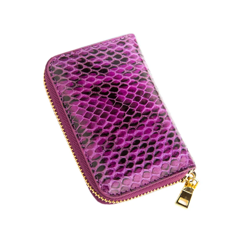 

New fashion luxury real python snake leather card holder foldable multi pockets card holder card purse wallet