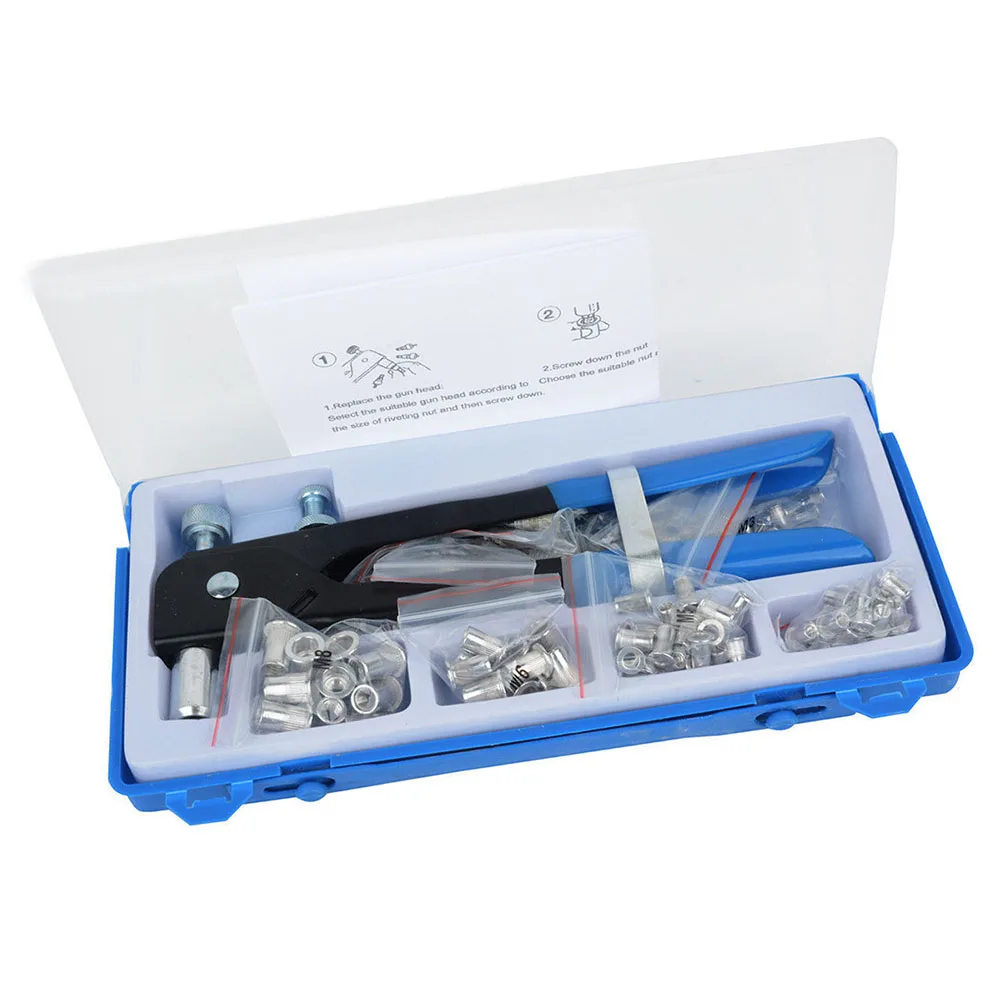 

86Pcs M3-M8 Threaded Nut Rivet Insert Tool Set Riveter Rivnut Riveting Kit LAD-sale
