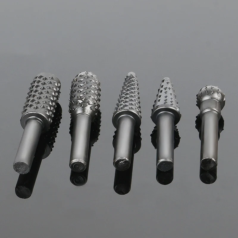 

5Pcs/set Hss Power Tools Woodworking Cutter Milling Rasp Chisel Shaped Rotating Embossed Grinding Head Ferramentas Wood Tools