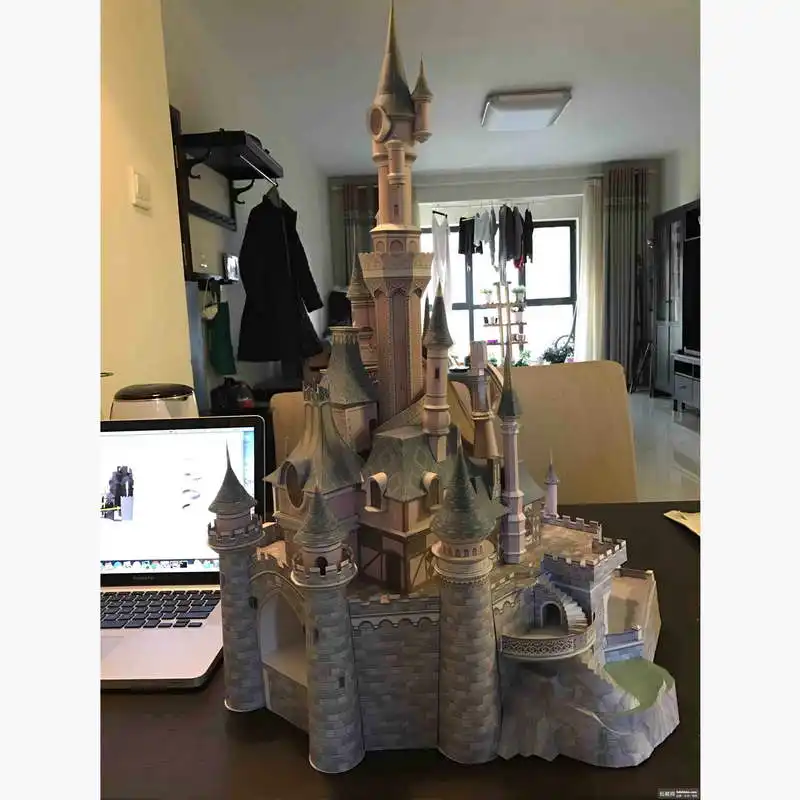 75 см DIY Париж Спящая красавица замок бумага ремесло 3D бумажная модель обучающая игрушка мальчик Рождественский подарок