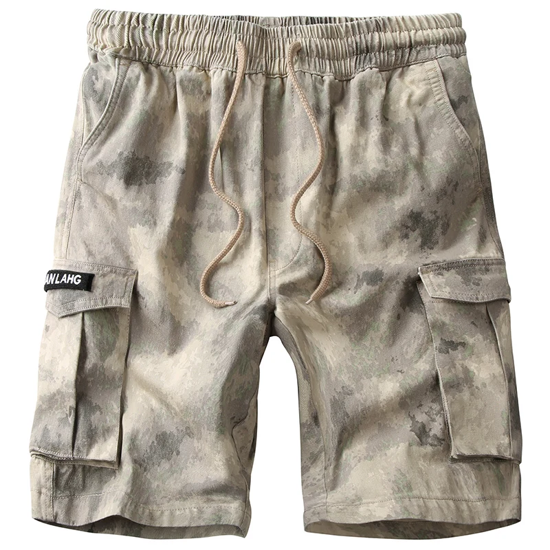 Камуфляжные мужские шорты Карго свободные мульти-карманы по колено военные мужские шорты высокого качества летние повседневные шорты без пояса