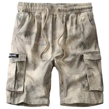 Камуфляжные мужские шорты Карго свободные мульти-карманы по колено военные мужские шорты высокого качества летние повседневные шорты без пояса