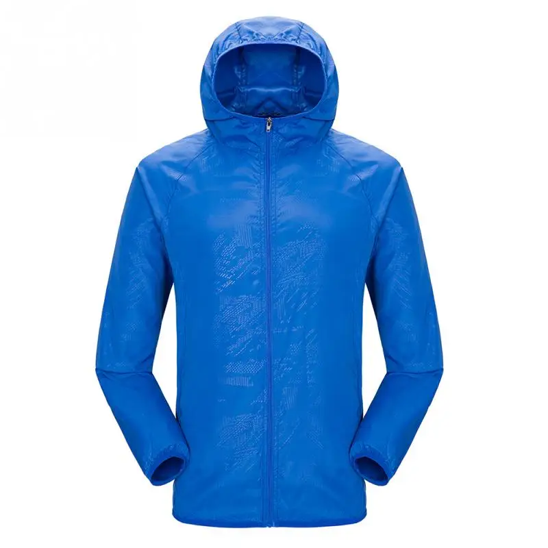Дождевик для мужчин и женщин для пешего туризма и путешествий, водонепроницаемая ветрозащитная куртка для спорта на открытом воздухе, Быстросохнущий дождевик, солнцезащитный, унисекс#0825 - Цвет: royal blue