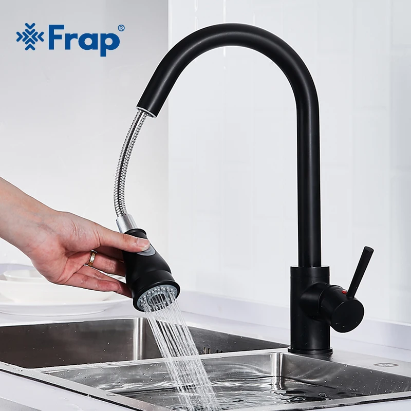 Frap Newly Arrived Pull Out Kitchen Faucet Black Sink Mixer Tap Sprayer Two Ways Spout Kitchen Hot and Cold Water Faucets Y40080 Frap Newly Arrived Pull Out Kitchen Faucet Black Sink Mixer Tap Sprayer Two Ways Spout Kitchen Hot and Cold Water Faucets Y40080