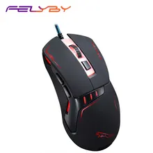 FELYBY V12 Проводная фотоэлектрическая 2400 dpi 6 кнопок usb Освещение ПК игровая мышь для геймера компьютер ноутбук