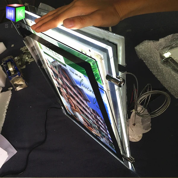 

A2 double side window hanging real estate led picture frame sign horder displays