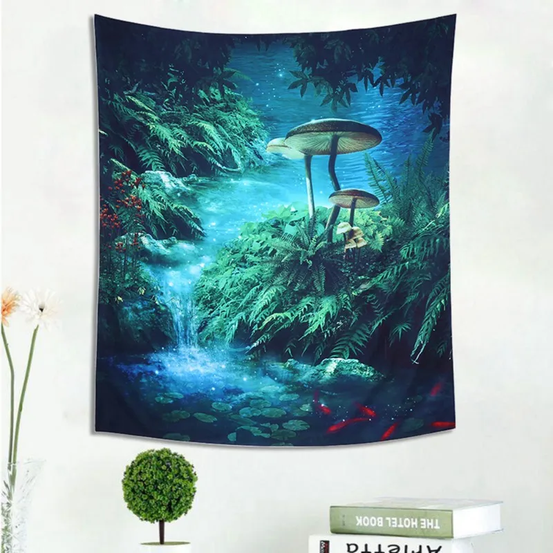 

Fairy Forest Bohemian Tapestry Landscape Forest Starry Night Wall Hanging Tapestry for Home Wall Decorations Wall Carpet