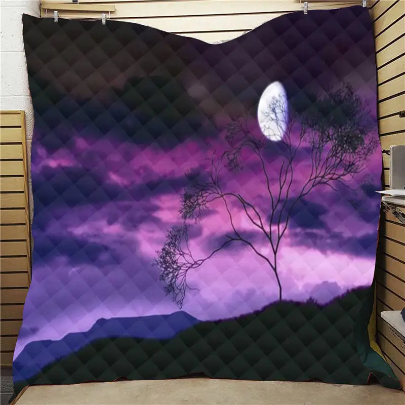 

Summer Cosmic Galaxy Starry Sky Print Quilt For Kids Adults Bed Soft Warm Thin Blanket Cotton Quilt King Size Wholesale Custom