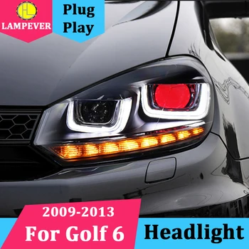 

Car Headlights For VW Golf 6 MK6 Headlight Year 2009-2013 Headlamp For Golf6 R20 Demon Eye Style Bi Xenon Lens HID Hi Low Front