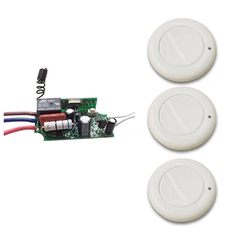 

2017 New 1 Channel AC 220V Remote Control Switch Radio Receiver and 3 White Transmitter 315/433mhz