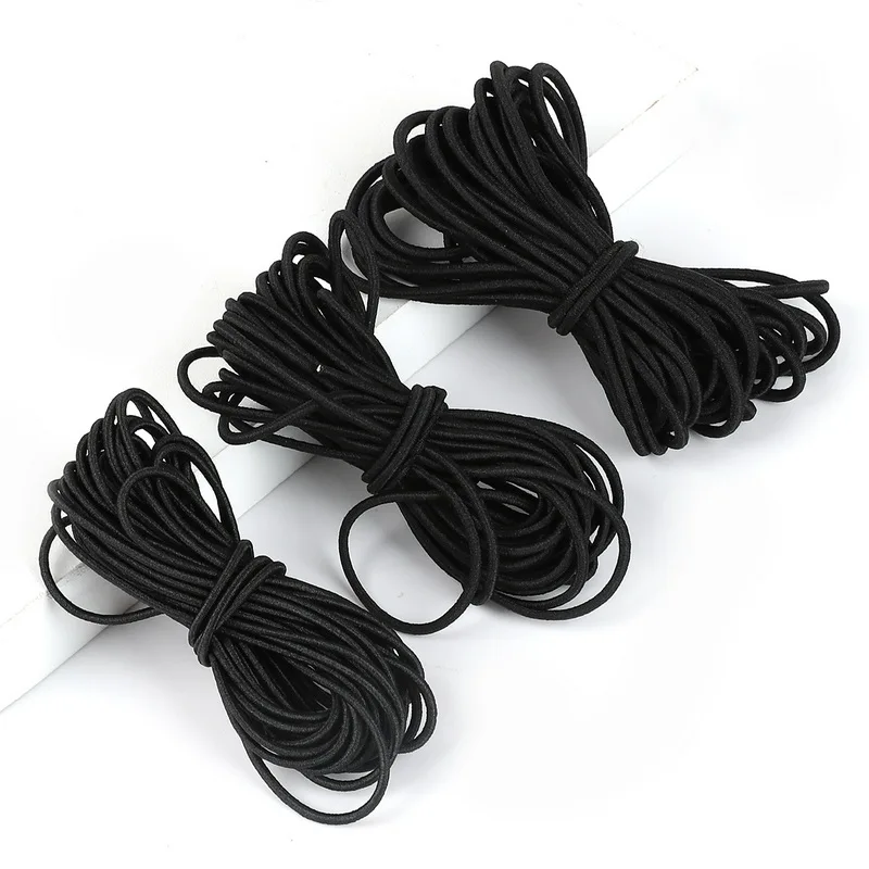 2 Meters Strong Elastic Black Rope Cord Bungee Shock Cord Stretch String for DIY Outdoor Project Tents Kayak Boat Bag Luggage jute rope cotton rope nylon rope nylon cord macrame cord silk rope silk cord satin cord polyester rope umbrella rope faux suede cord waxed cord leather cord polypropylene rope