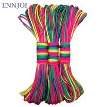 100 футов Радужный Паракорд Веревка 7 ядро полиэфирный парашютный шнур веревка для кемпинга, палатки веревки, браслеты и другие