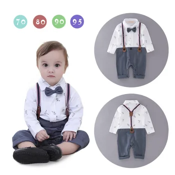 

Baby Boys Romper Boys Jumpsuits Children Clothes Kids Clothing Sets Infant Boys Gentleman Tie Rompers 8pieces/lot