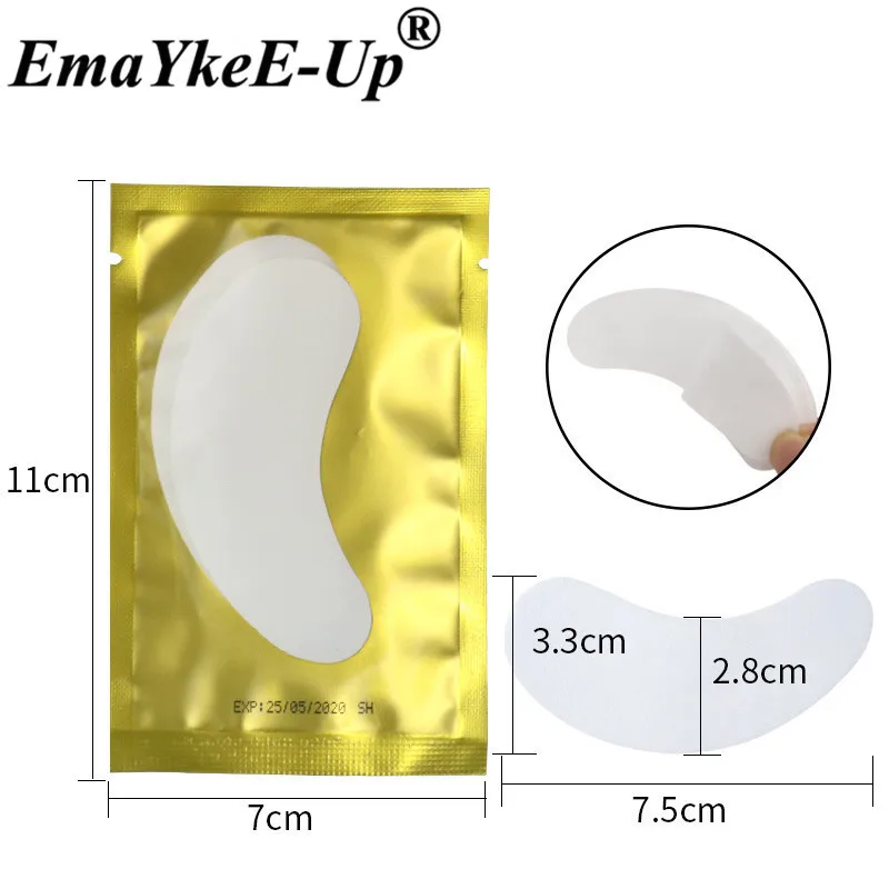 50 PairsPack Gold Women Under Eye Pads Patches Eyelash Extension Eye Lash Paper Stickers Patches Application Make Up Tools      (1)