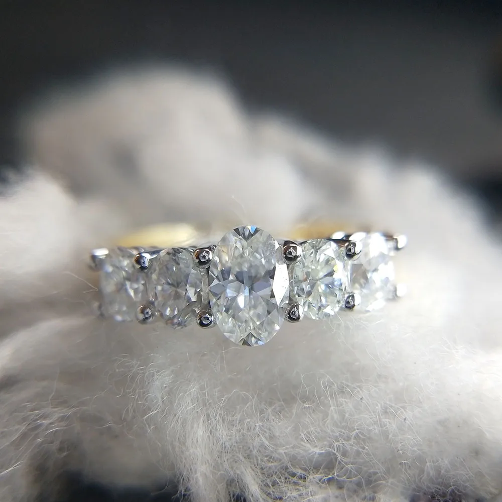 Обручальное кольцо из желтого золота и белого CTW 5 шт.|yellow gold diamond|wedding band ringwedding diamond