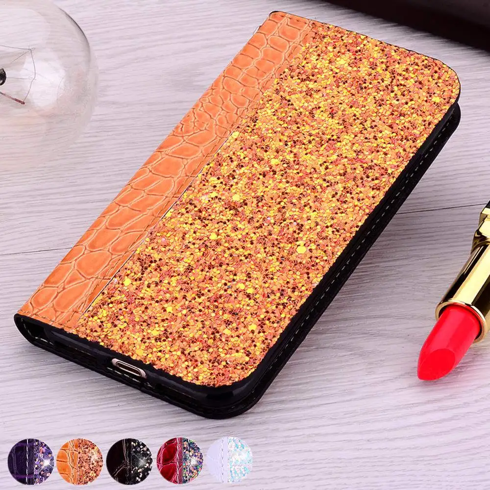 

M305F Bling Croco Wallet CASE For Samsung Galaxy M30 Glitter Luxury Alligator PU Leather Stand Flip Cover m30 Business Book case