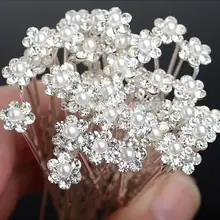 20 шт. свадебный цветок невесты Шпилька-шпилька искусственный жемчуг кристаллы заколки для волос клипсы подружки невесты свадебные u-образные шпильки для волос матч принцессы