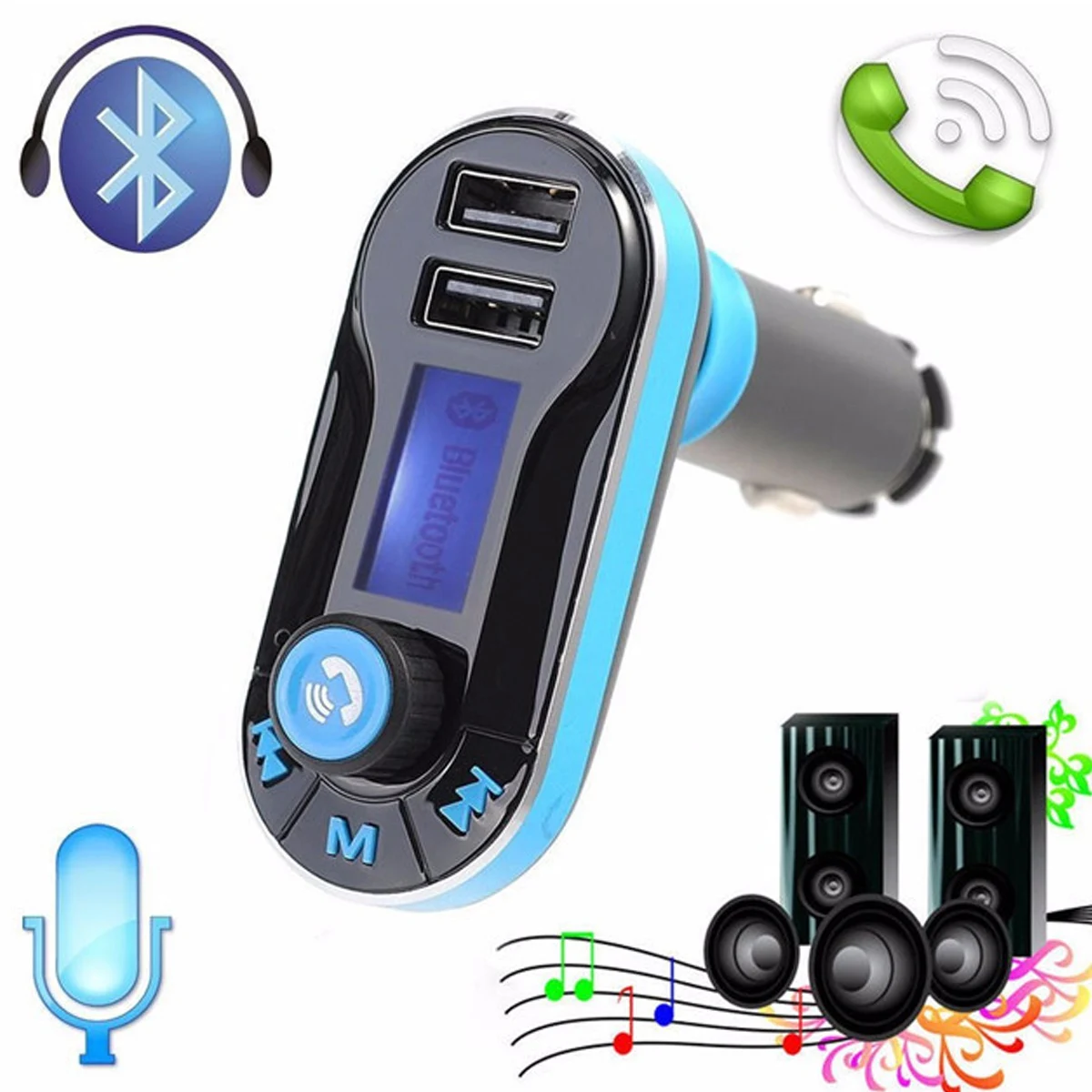 BT66 Bluetooth Автомобильный fm передатчик Громкая связь вызов автомобильный комплект с