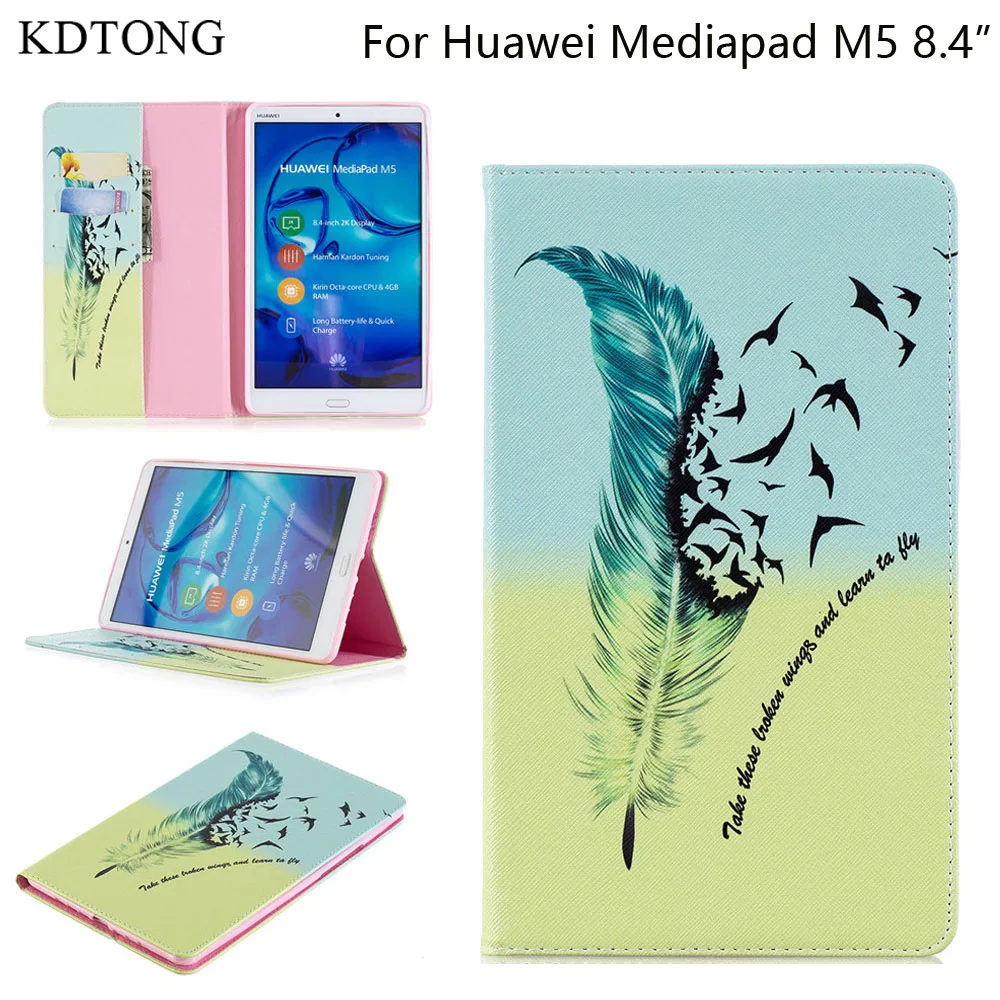 

KDTONG Case For Huawei Mediapad M5 8.4 Case Tablet PU Leather Funda Cover For Huawei M5 Case Flip Leather Cover Capa 8.4"